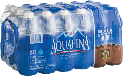 Aquafina Water 24 Pack - Water Bottle Pack Transparent (600x373), Png Download