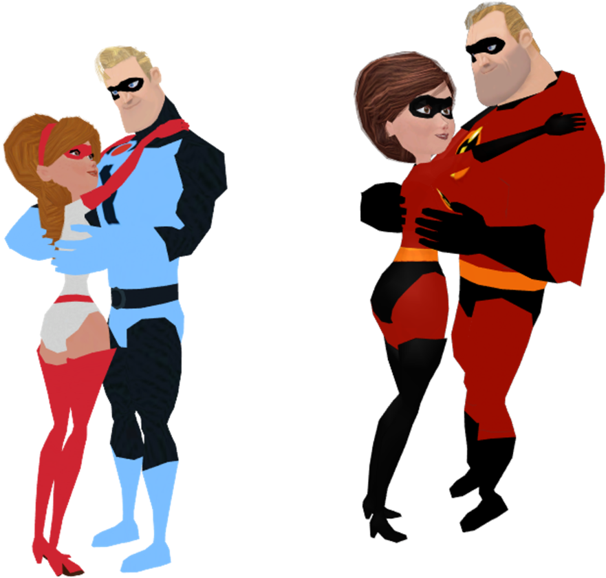 Clip Stock Incredibles Drawing Elastigirl - Mr Increible Y Elastigirl (1024x909), Png Download