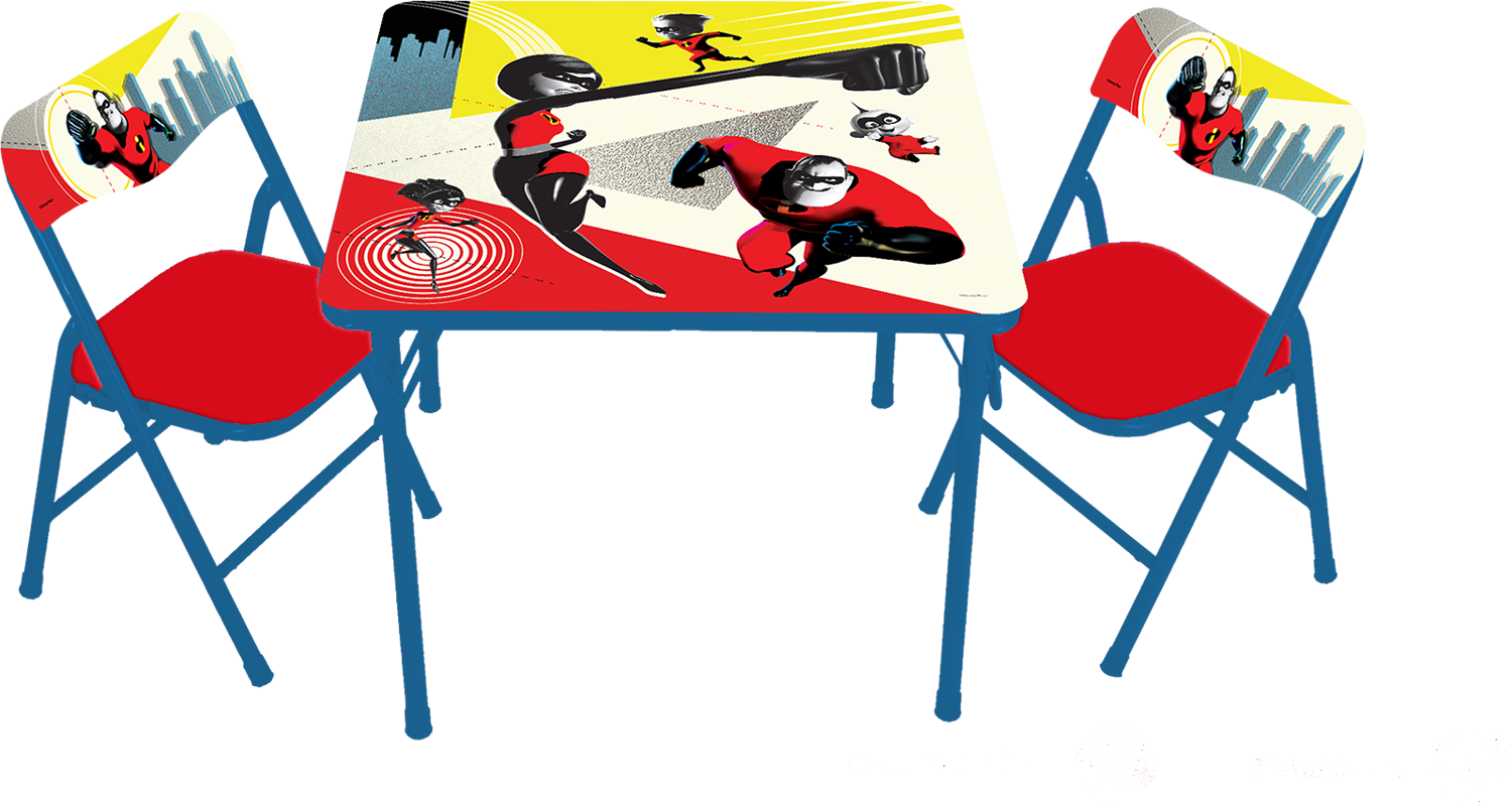 Incredibles 2 Erasable Activity Table And Chairs - Disney Planes Fire & Rescue Erasable Activity Table (1500x801), Png Download