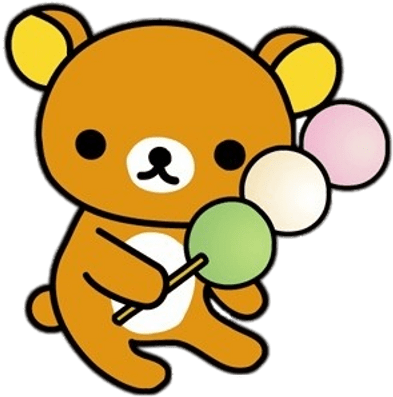 Rilakkuma Bear Holding Large Sweets Stick - Rilakkuma Bear (400x400), Png Download