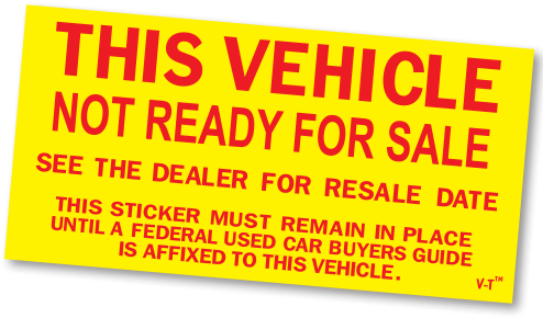 "not Ready For Sale" Stickers 100/pack - Vehicle Not For Sale Stickers (500x500), Png Download