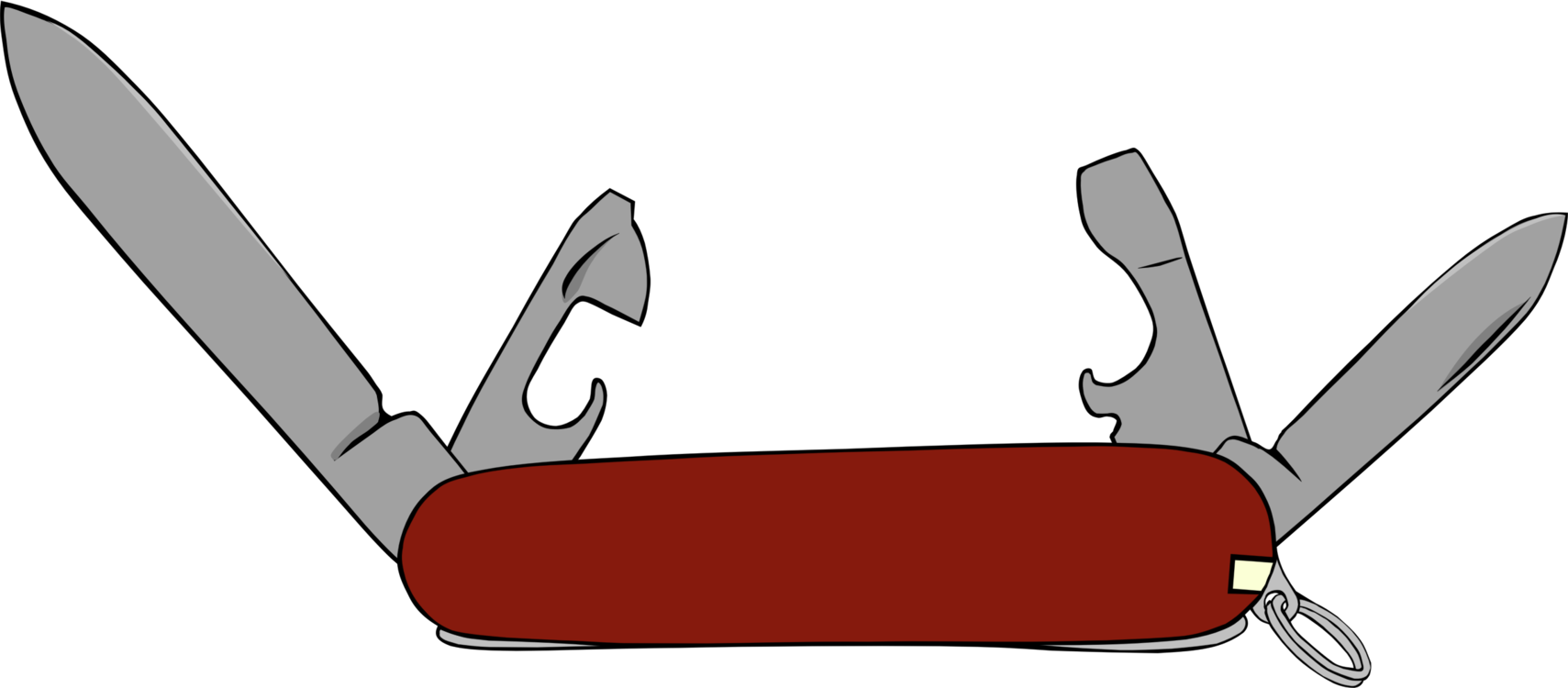 Cartoon Swiss Army Knife (600x263), Png Download