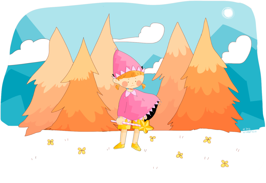 A Colorful Clown Kid In A Cool Quiet Forest - Illustration (1000x708), Png Download