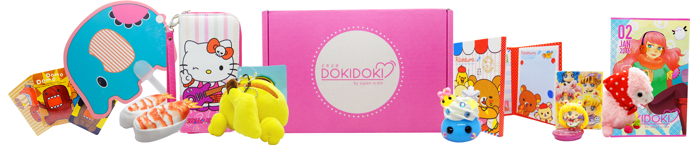 Hello Kitty Wallet, Sailor Moon Blind Box Figure, Pikachu - Toy (2453x528), Png Download