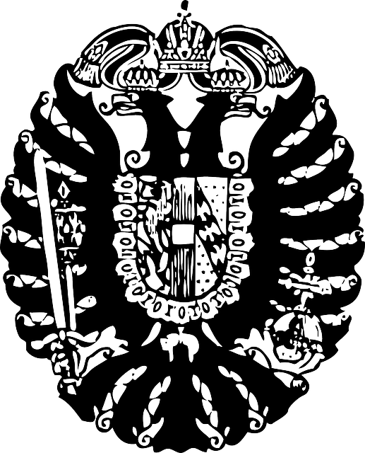 Black, White, Ornament, Ornaments, Crest, Artistic - Hapsburg Crest (517x640), Png Download