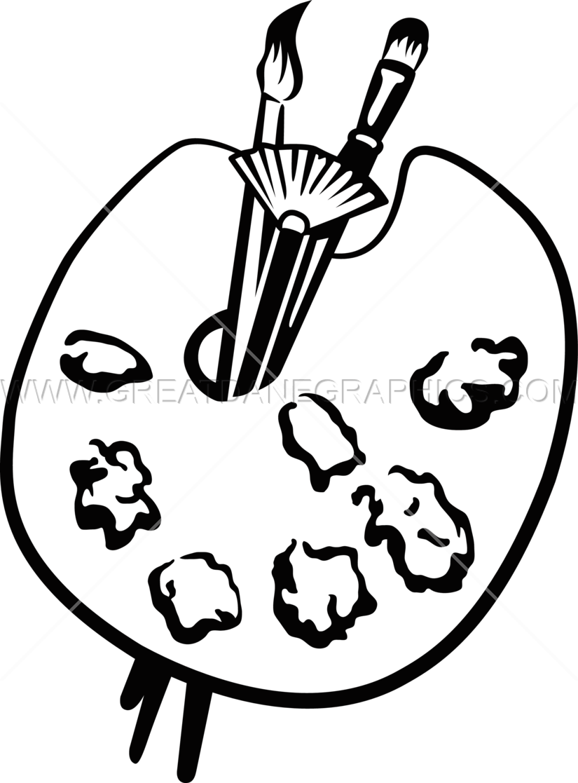 Drawing Photos Artistic - Artist Palette Black And White (825x1117), Png Download