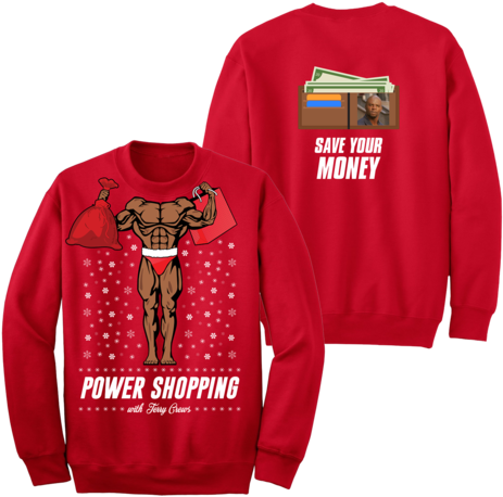 Terry Crews Power Shopping Haha Holiday Sweater - Terry Crews Christmas Sweater (480x480), Png Download