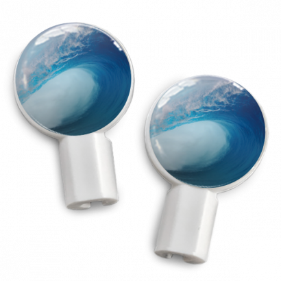 Earbuds Peace Sign/tubular Wave - Deka Sounds (410x410), Png Download