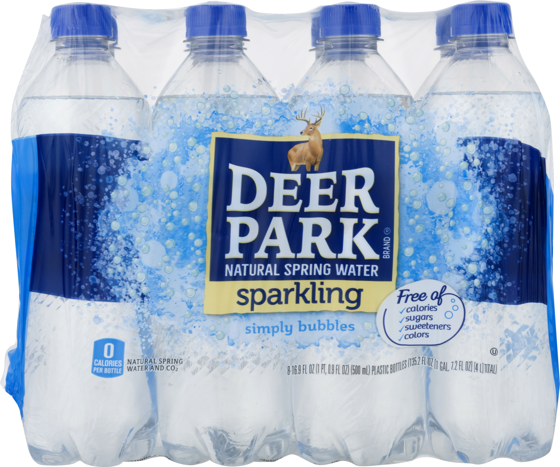 Deer Park Sparkling Natural Spring Water Simply Bubbles, - Deer Park Natural Spring Water 12-12 Fl. Oz. Plastic (1800x1800), Png Download