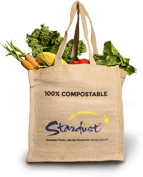 Stardust Compostable Jute Bag - Eco Bag Shopping (487x602), Png Download