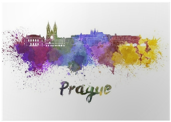 Prague Skyline Watercolor (400x400), Png Download