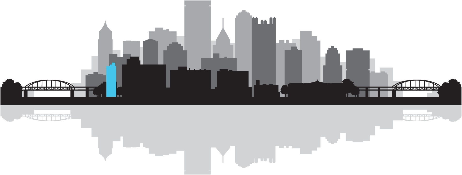 Black And White Download Huge Freebie - Pittsburgh Skyline Silhouette (1906x724), Png Download