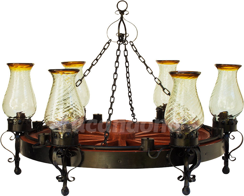 Wagon Wheel Lamp - Chandelier (1000x1000), Png Download