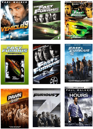 Movies Starring The Late Paul Walker Available At Elpl - Fast And Furious 4 (436x545), Png Download