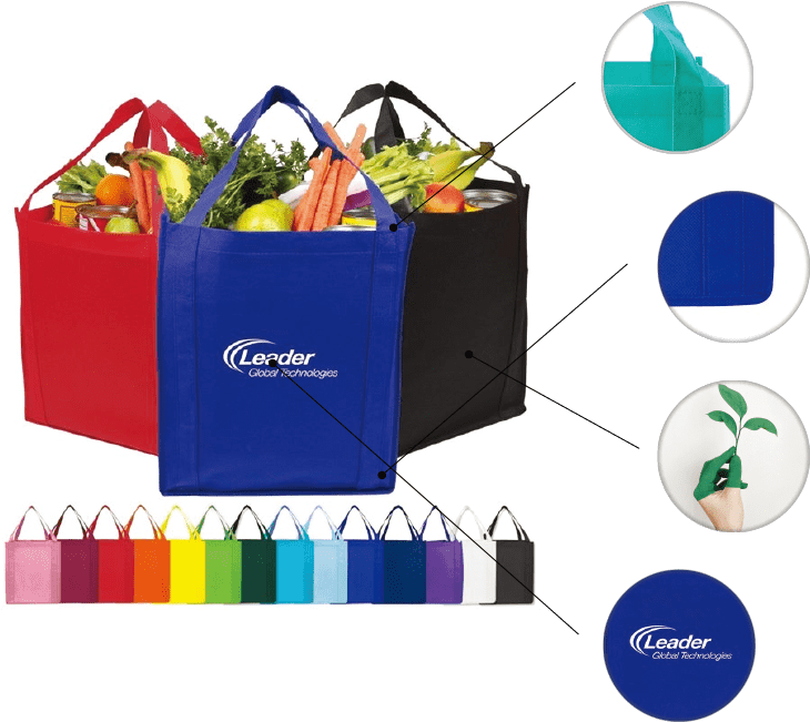 20” Reinforced Handles 10” Bottom Gusset Eco-friendly - Promotional Saturn Jumbo Nonwoven Grocery Tote Bag (865x658), Png Download