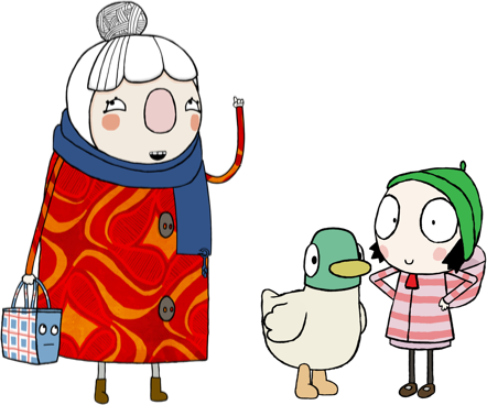 Grown Ups Characters - Sarah And Duck Characters (442x368), Png Download