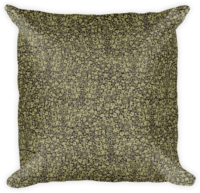 Multiple Flowers On Black And White Square Pillow - Pillow (720x720), Png Download