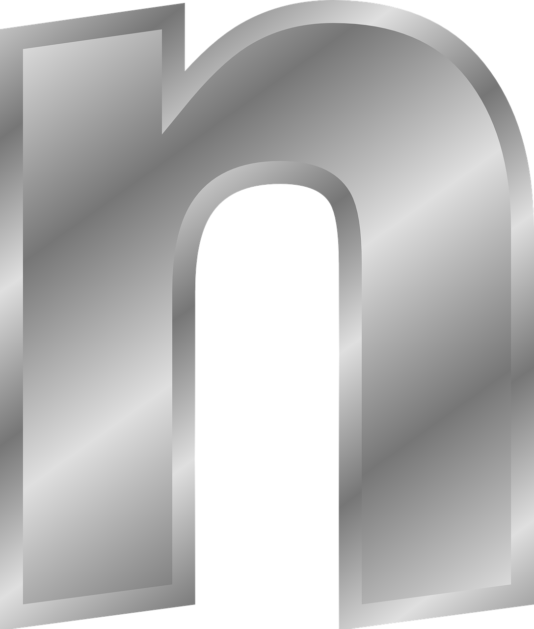 English Alphabets N - Letter N In Gold (1088x1280), Png Download