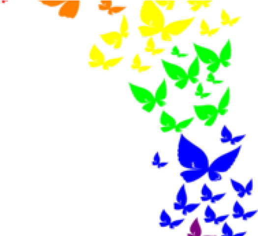 Picture Transparent Library Butterflies Clipart Border - Over The Rainbow Shower Curtain (640x480), Png Download
