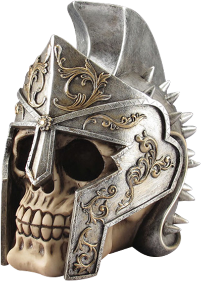 Roman Helmet Skull Statue - Roman Skull Statue (555x555), Png Download