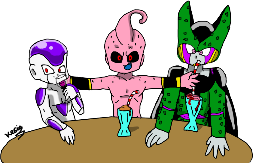 Kesia-chan, Buu, Cell, Cell , Dragon Ball Z, Frieza, - Frieza And Cell Friends (948x549), Png Download
