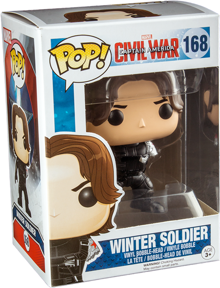 Captain America 3 Civil War - Funko Pop Winter Soldier (600x600), Png Download