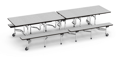 Mt Series Mobile Bench Table 120" X 30" Top Seats 12 - Table (400x400), Png Download