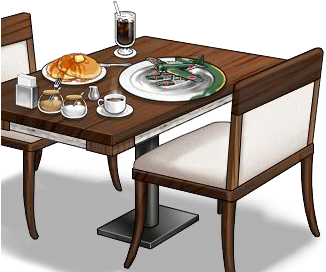 Café Table Set Zuiun - 艦 これ 五 周年 掛け軸 (365x347), Png Download