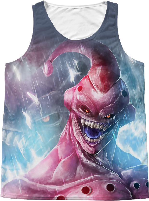Super Saiyan Majin Buu 1 Sided 3d Tank Top T Shirt - God Of Destruction Buu (1024x1024), Png Download