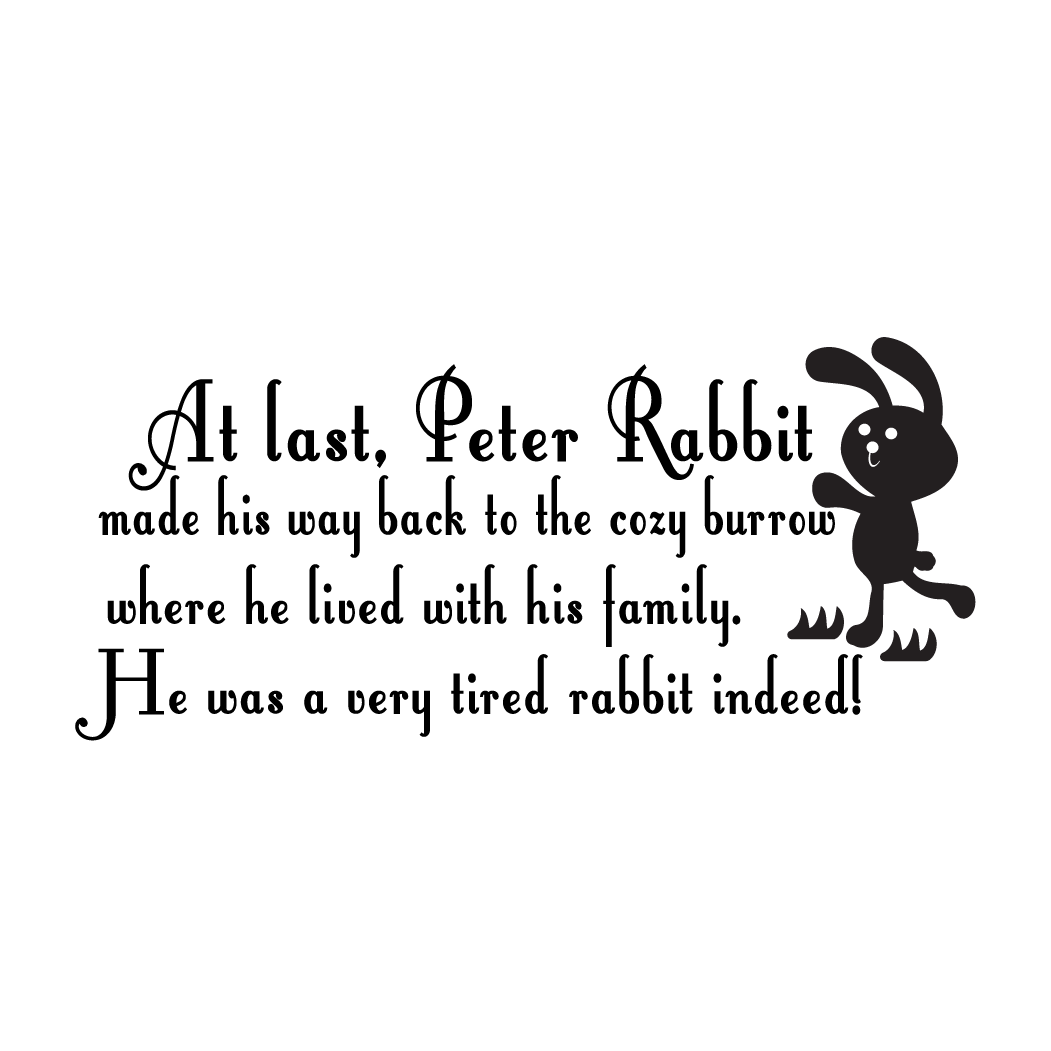 Download Peter Rabbit Child Wall Quote - Rabbit Quote PNG Image with No ...