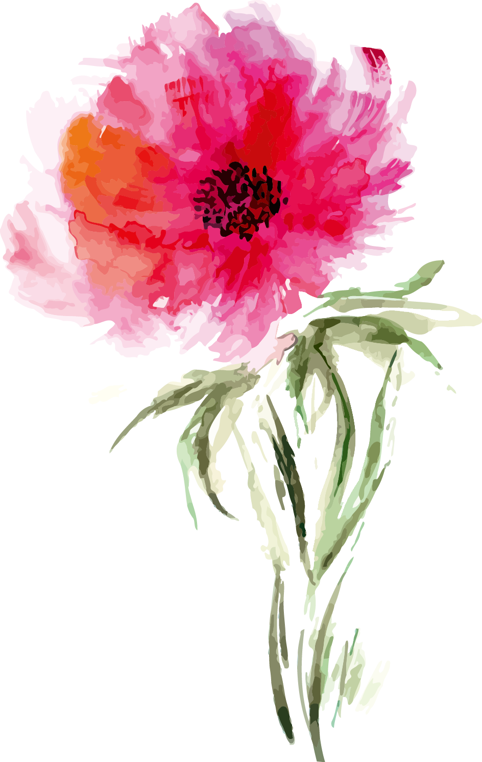 Watercolor Painting Flower Drawing Art - Good Morning King Size 100 Percent Cotton Duvet Cover (944x1490), Png Download