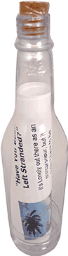 Message In A Bottle - Glass Bottle (398x428), Png Download