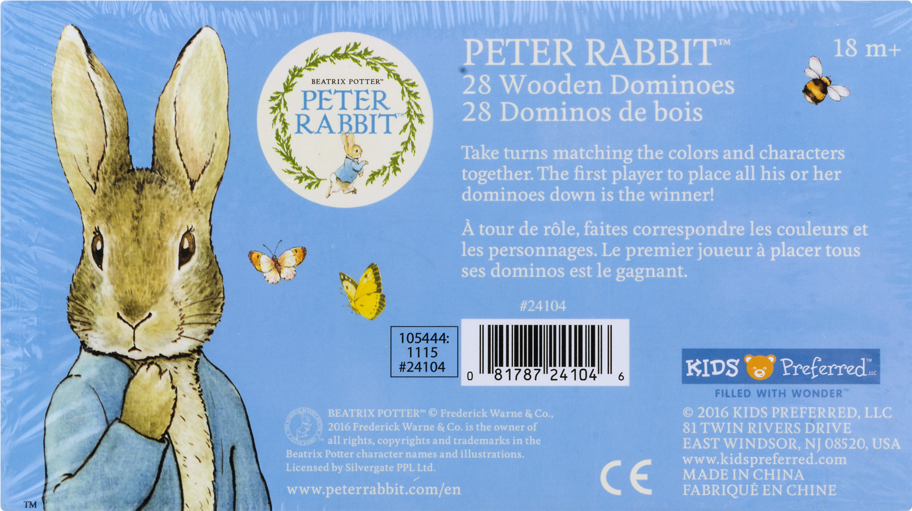 Peter Rabbit Beatrix Potter Wooden Dominoes Set 18m - Beatrix Potter Collection - 3 Disc Box Set [dvd] (1800x1800), Png Download
