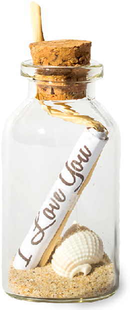 I Love You - Love Message In A Bottle Png (640x640), Png Download