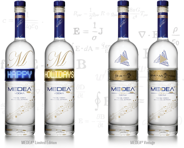 The Bottle For Medea Vodka Has A Programmable Led Ticker - Medea Spirits Medea Vodka 750ml (620x490), Png Download