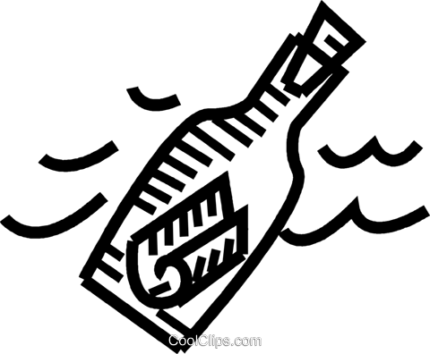 Message In A Bottle Royalty Free Vector Clip Art Illustration - Message In Bottle Clipart (480x396), Png Download