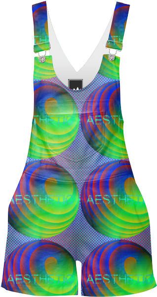 Vaporwave-aesthetic Sphere Shorteralls $165 - Active Tank (400x621), Png Download