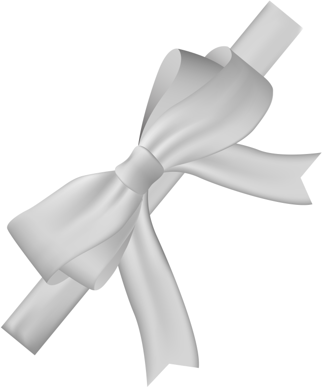 Pin White Ribbon Bow Clipart - White Bow Transparent Background (672x800), Png Download