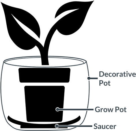 Cache Pot & Saucer - Plant Pot With Saucer (550x497), Png Download