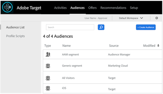 All Of Your Audience Manager Segments Will Appear In - Adobe Target Audience Manager (640x371), Png Download