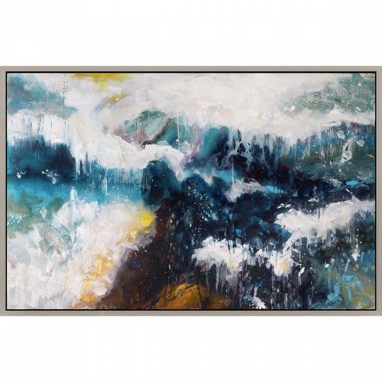 Whitecaps Wall Décor W/frame - Moe's Home Collection Whitecaps Framed Wall Decor | (540x540), Png Download