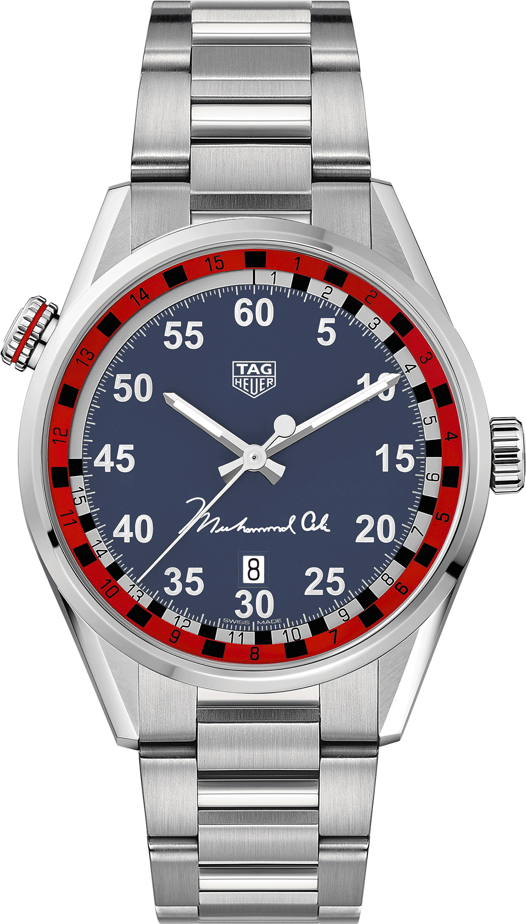 Tag Heuer Carrera 43mm Muhammad Ali Steel Gents Watch - Tag Heuer Carrera (1920x2268), Png Download
