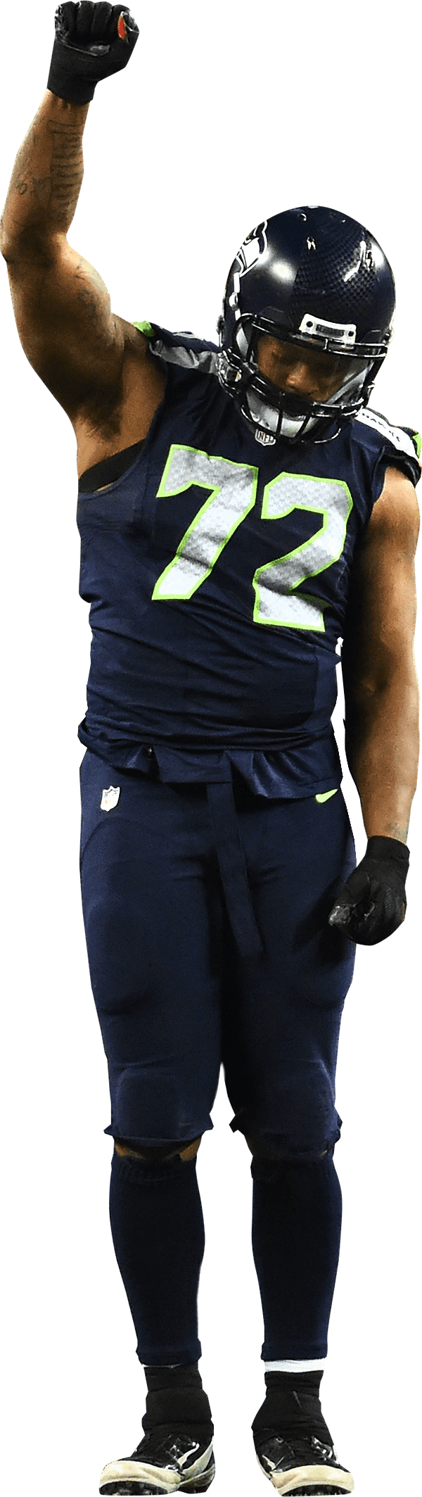 Seahawks' Michael Bennett Is An Activist Disguised - Michael Bennett Seahawks Png (600x2127), Png Download