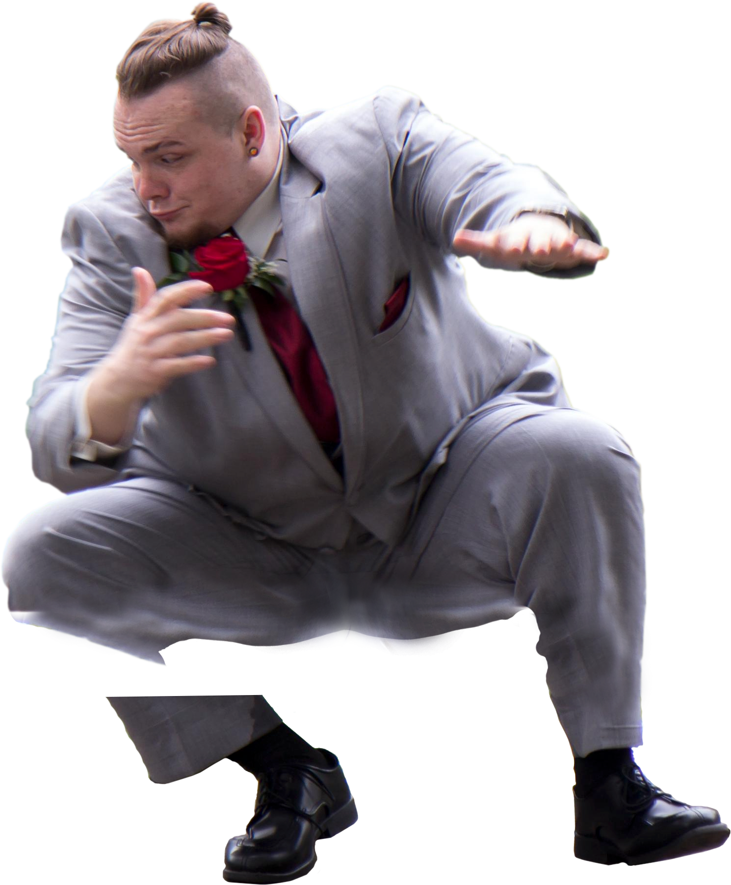 Harambe Png Cutout Banner Black And White - Slav Squat Transparent (1490x1803), Png Download