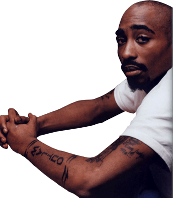 Download - Tupac With White Background (350x400), Png Download