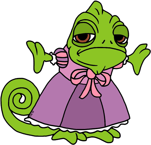 Rapunzel Clipart Pascal - Tangled Pascal In Dress (490x473), Png Download.