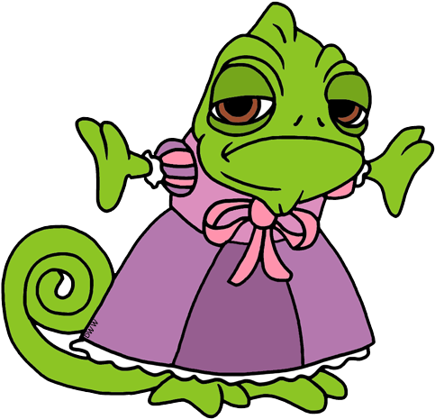 Rapunzel Clipart Pascal - Tangled Pascal In Dress (490x473), Png Download