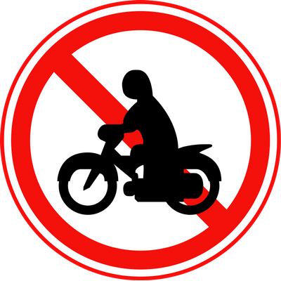 No Thoroughfare For Motorcycles Korea - Traffic Sign No Motor (400x400), Png Download