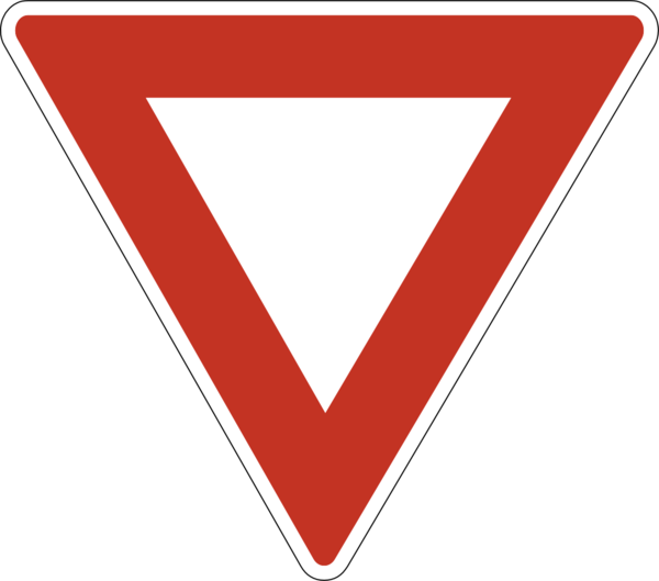 Yield Sign (600x529), Png Download