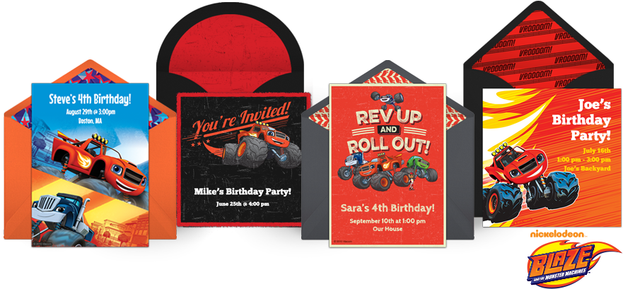 Blaze And The Monster Machines Online Invitations - Blaze And The Monster Machines Lunch Napkins (16 Count) (910x430), Png Download
